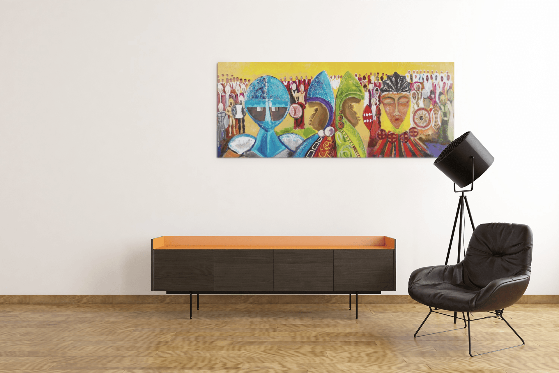 modern mockup of an art print with some minimalistic furniture 2539 el1