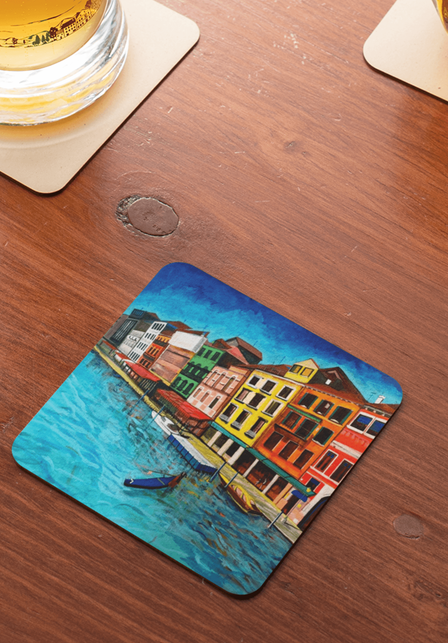 Venetian Vibrance coaster mockup 1